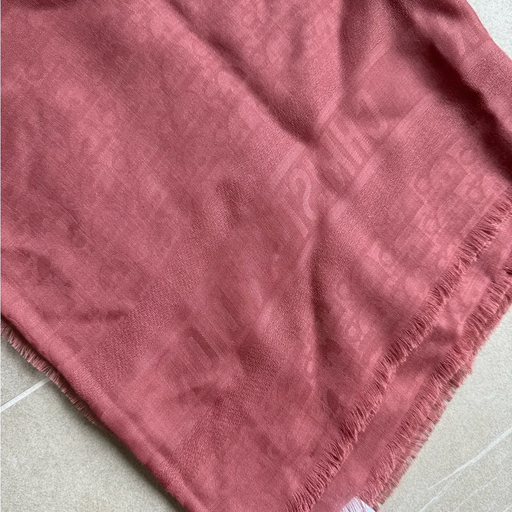 Dior Silk Rose Fringe Scarf